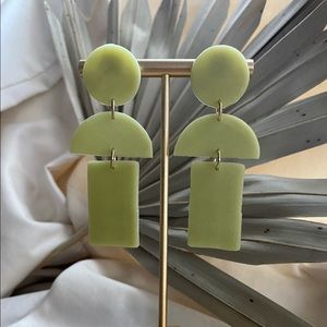 Green Polymer Clay Earrings